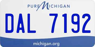 MI license plate DAL7192