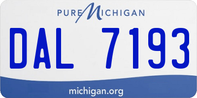 MI license plate DAL7193