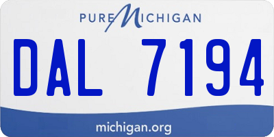 MI license plate DAL7194