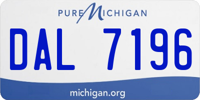 MI license plate DAL7196