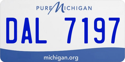 MI license plate DAL7197