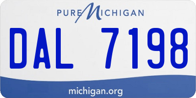 MI license plate DAL7198