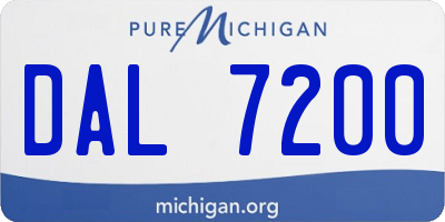 MI license plate DAL7200