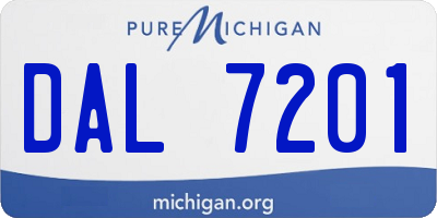 MI license plate DAL7201
