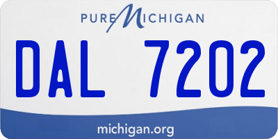 MI license plate DAL7202