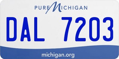 MI license plate DAL7203