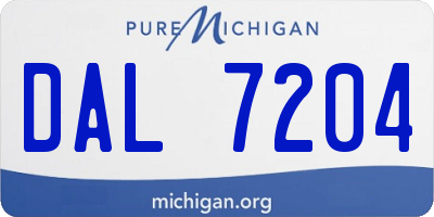 MI license plate DAL7204