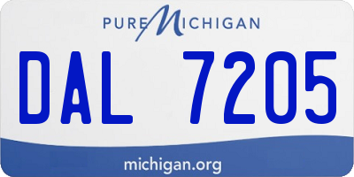 MI license plate DAL7205