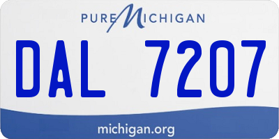 MI license plate DAL7207