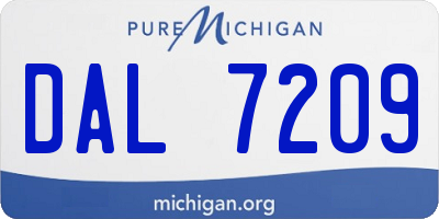 MI license plate DAL7209