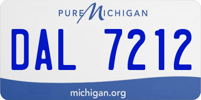 MI license plate DAL7212