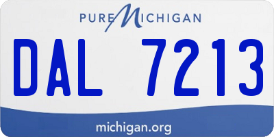 MI license plate DAL7213