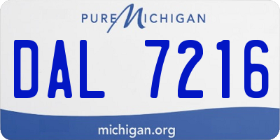 MI license plate DAL7216