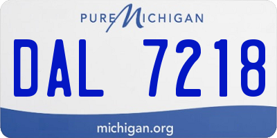 MI license plate DAL7218