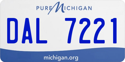 MI license plate DAL7221