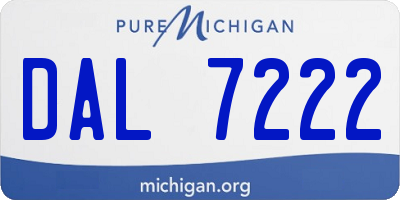 MI license plate DAL7222