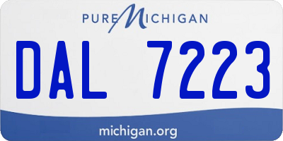 MI license plate DAL7223