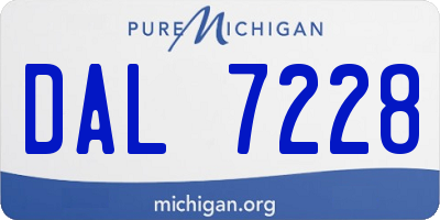 MI license plate DAL7228