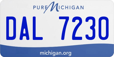 MI license plate DAL7230