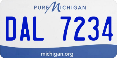 MI license plate DAL7234
