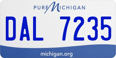 MI license plate DAL7235