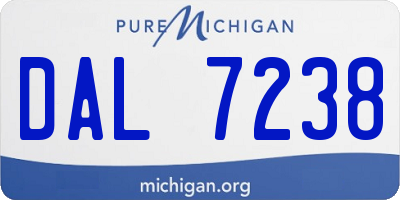 MI license plate DAL7238