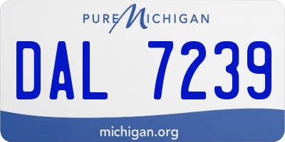 MI license plate DAL7239