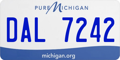 MI license plate DAL7242