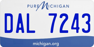 MI license plate DAL7243