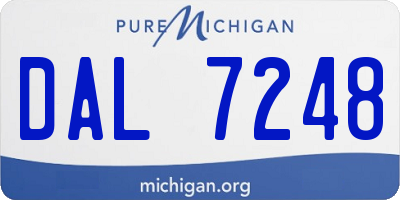 MI license plate DAL7248