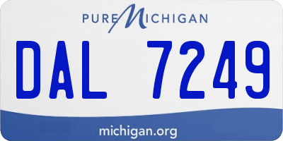 MI license plate DAL7249