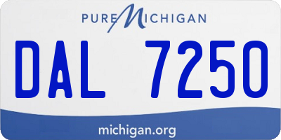 MI license plate DAL7250
