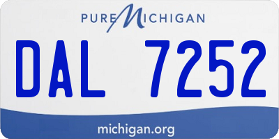 MI license plate DAL7252