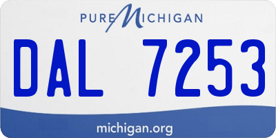 MI license plate DAL7253