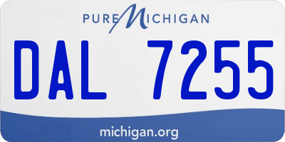 MI license plate DAL7255