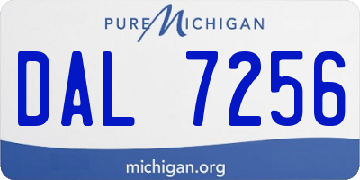 MI license plate DAL7256