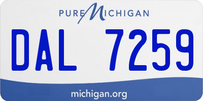 MI license plate DAL7259
