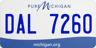 MI license plate DAL7260
