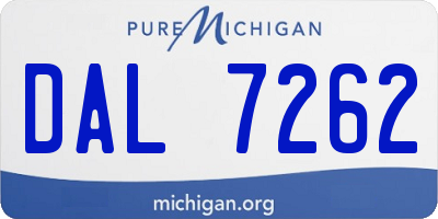 MI license plate DAL7262