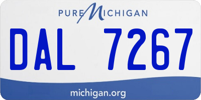MI license plate DAL7267