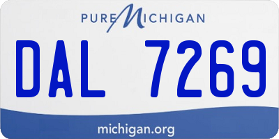 MI license plate DAL7269