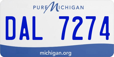 MI license plate DAL7274