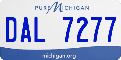 MI license plate DAL7277