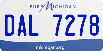 MI license plate DAL7278