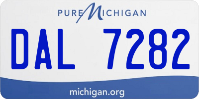 MI license plate DAL7282
