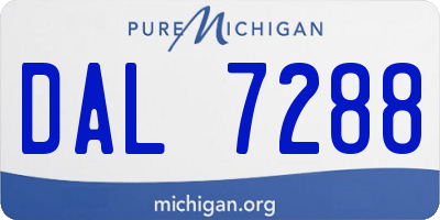 MI license plate DAL7288