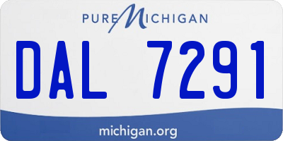 MI license plate DAL7291
