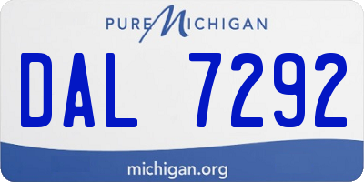 MI license plate DAL7292