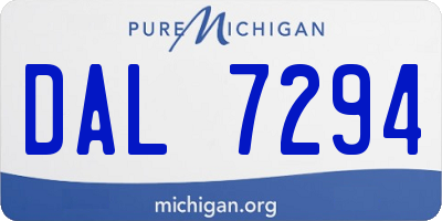 MI license plate DAL7294