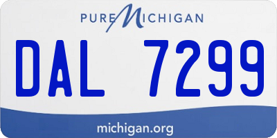 MI license plate DAL7299